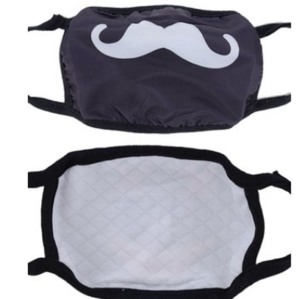 Black Mustache Double Layered Fashion Face Mask
